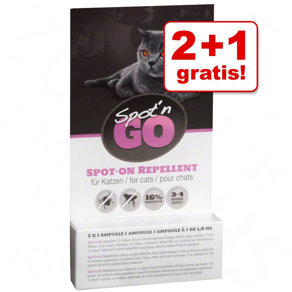 2 + 1 gratis! Spot´n Go Zecken- und Flohschutzmittel für Katzen - 6 Ampullen x 1,0 ml