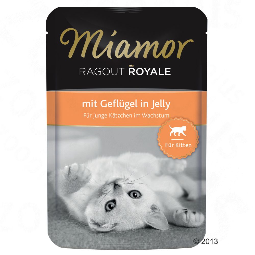 22x100g Kitten Ragout Royale Miamor Hrană umedă pisici - vită