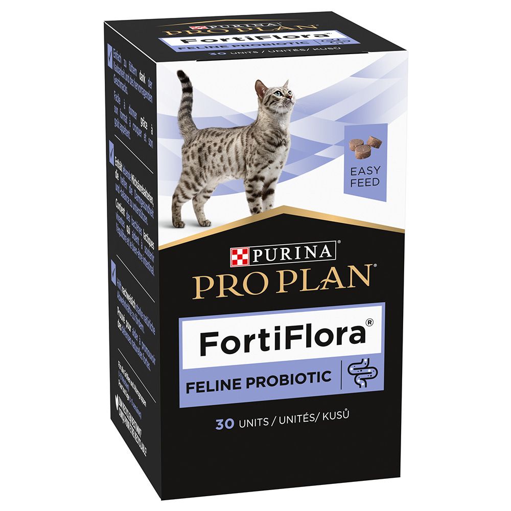 2x 15g (2x 30 Stück) Pro Plan Fortiflora Feline Probiotic Kauwürfel Purina Ergänzungsfutter für Katzen
