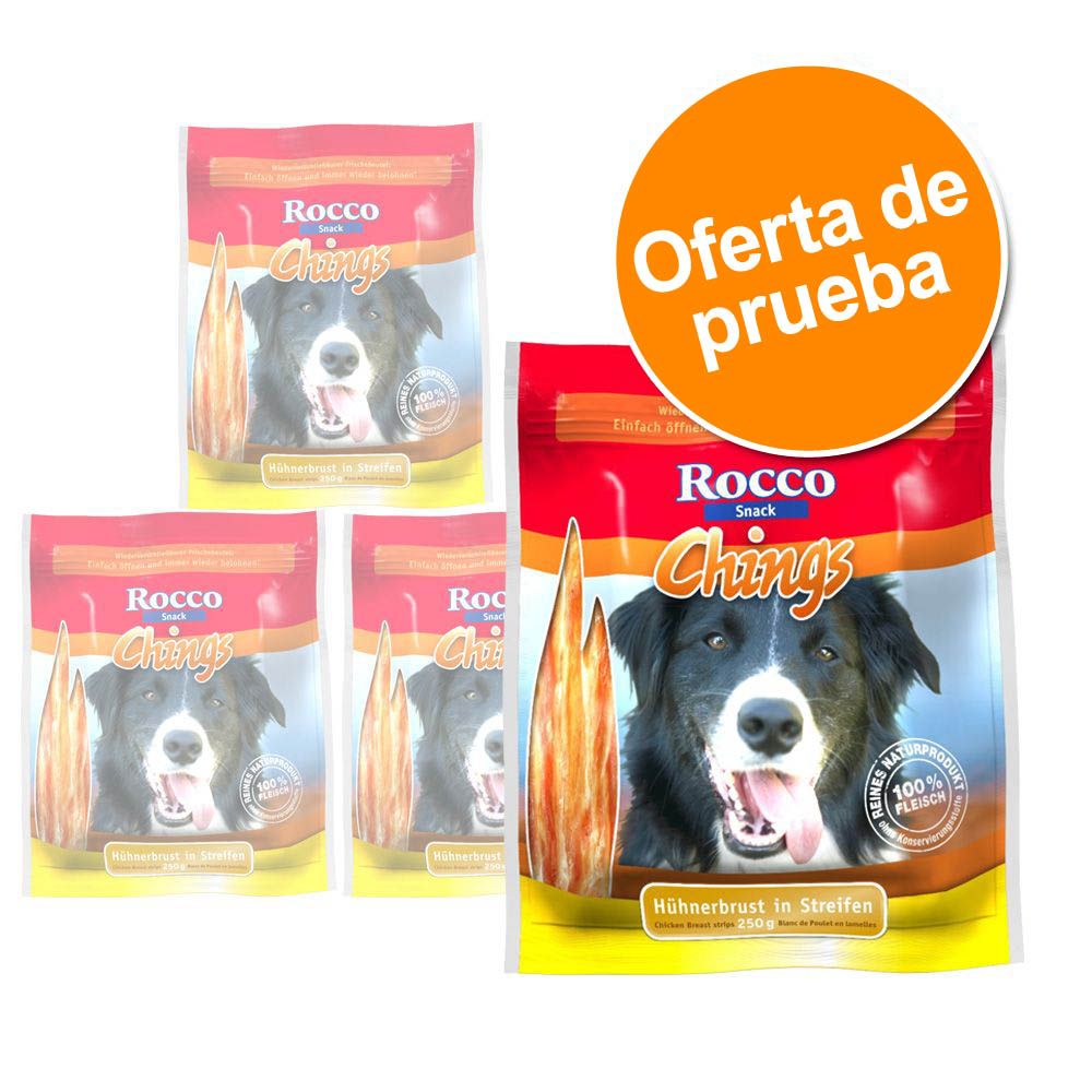 Image of Pack Ahorro: Rocco Chings láminas de carne para perros - Pechuga de pato 12 x 170 g 04260077047216