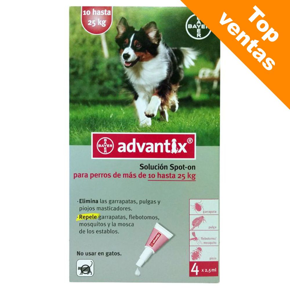Image of Advantix® Solución Spot-On para perros de 10 kg hasta 25 kg - 2 x 4 pipetas 04007221017202