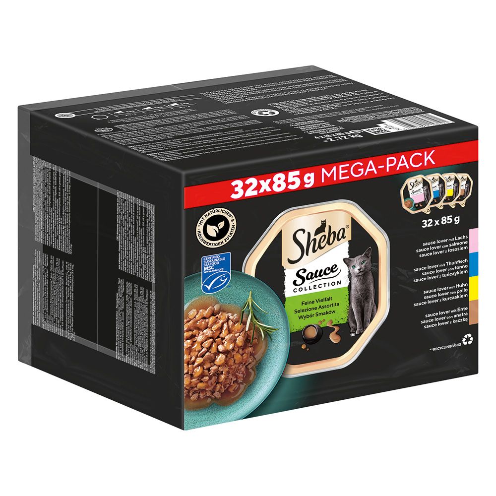 64x 85g Multipack Sheba Varietäten Schälchen Selection in Sauce Katzenfutter nass