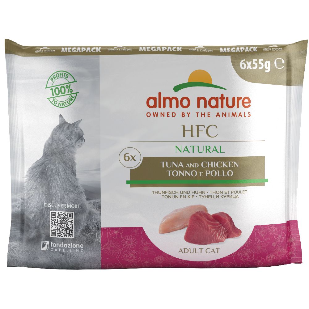 12 x 55g HFC Natural Pouch Thunfisch & Huhn Almo Nature Katzenfutter nass