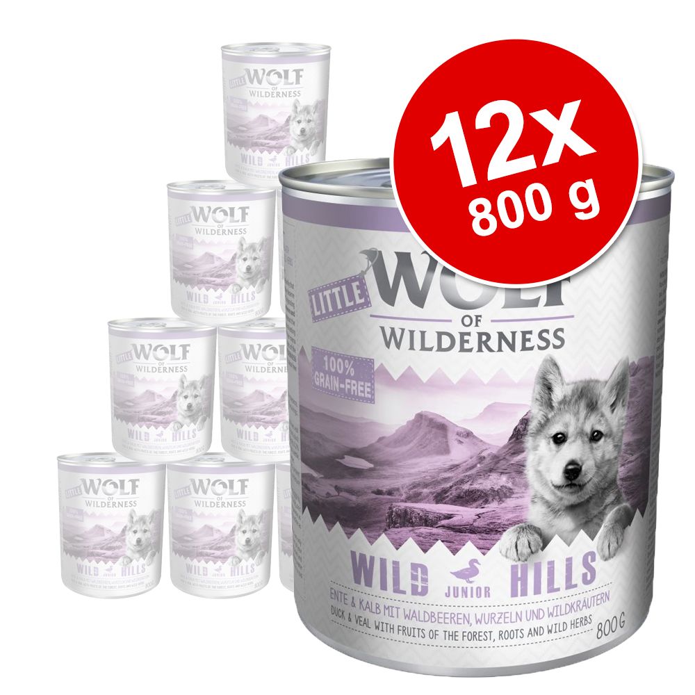 Image of Pack Ahorro: Little Wolf of Wilderness 12 x 800 g - Blue River Junior, con pollo y salmón 04260358513454