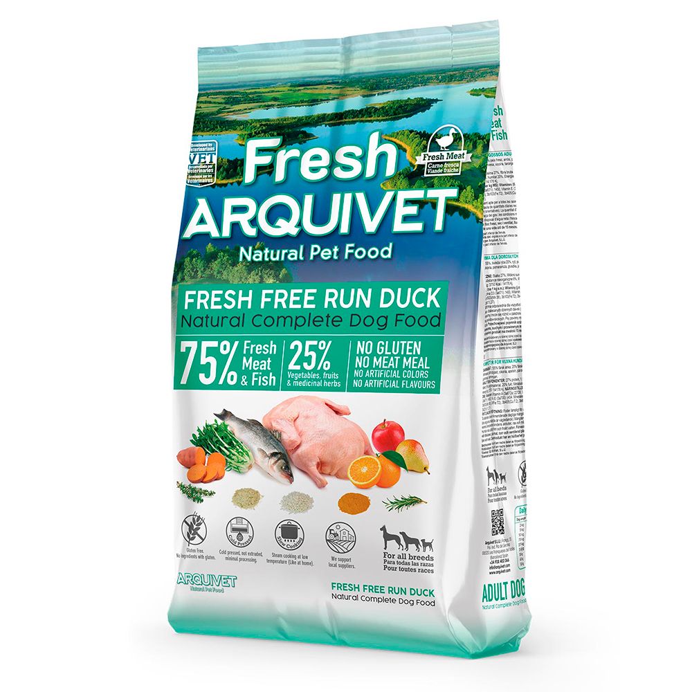 Sparpaket:2x 2,5kg Arquivet Fresh Free Run Ente Hundefutter trocken