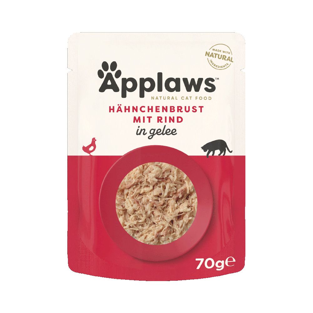 16x 70g Pouch in Jelly Applaws Thunfisch Nassfutter für Katzen