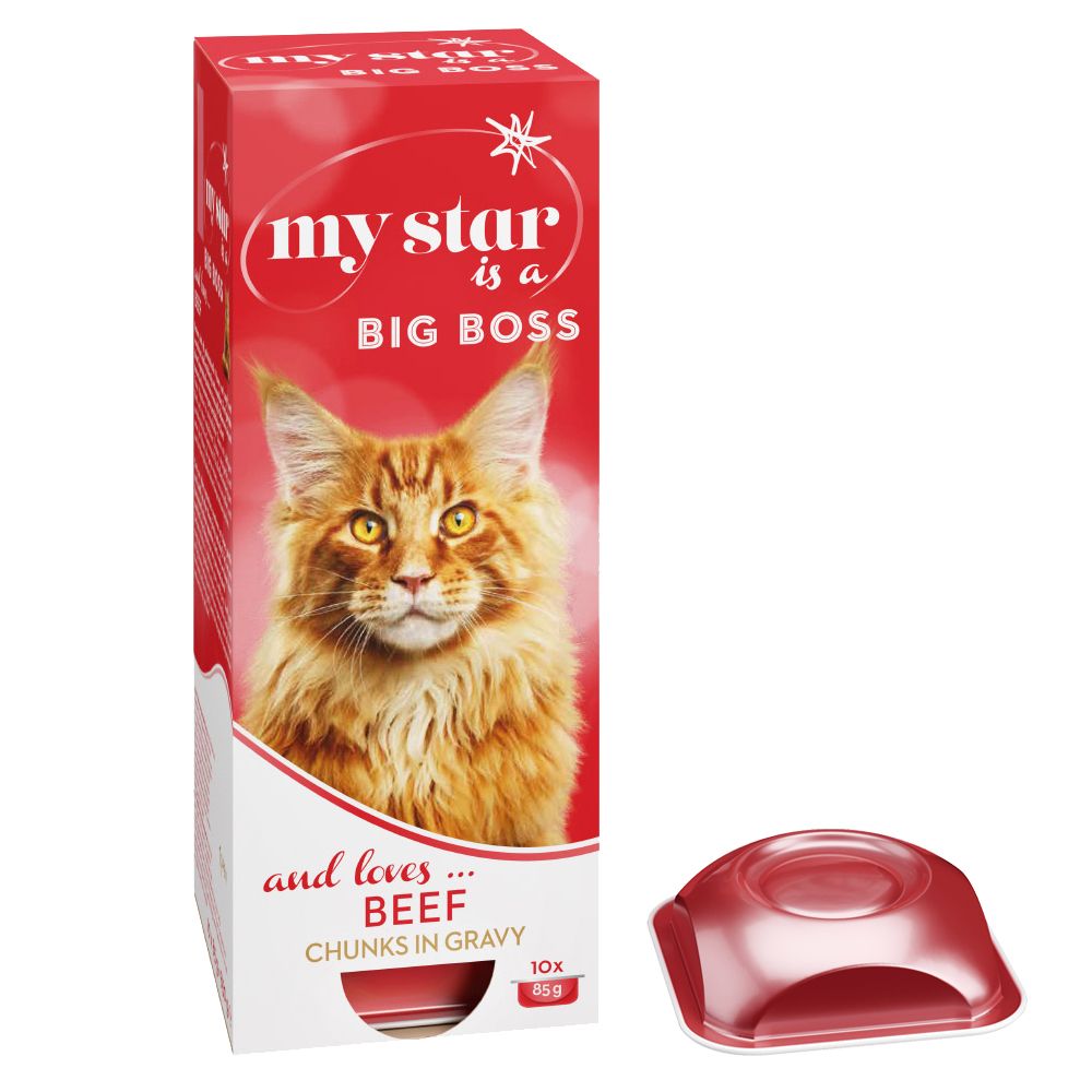 Image of My Star is a Big Boss con vacuno para gatos - 10 x 85 g 04260358516400