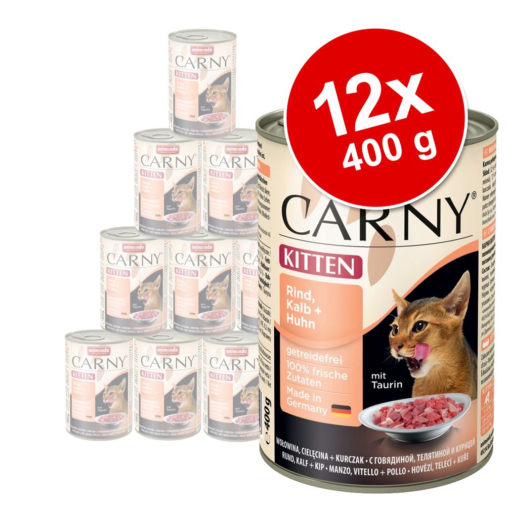 Image of Animonda Carny Kitten 12 x 400 g - Pack Ahorro - Pack mixto: Cóctel de ave y vacuno con pollo y conejo 04017721737142