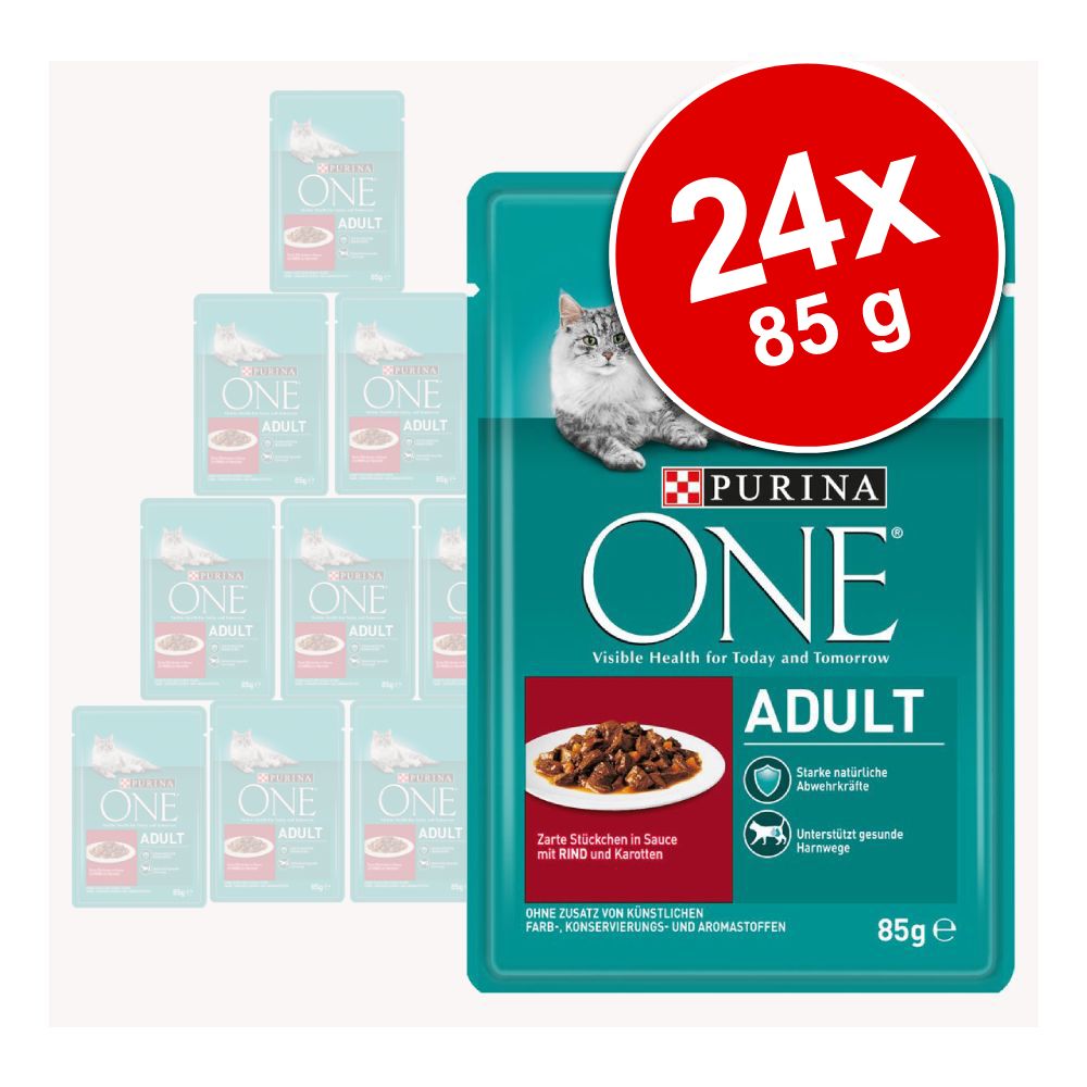 Purina One Pachet economic 24 x 85 g - Adult Pui & fasole verde