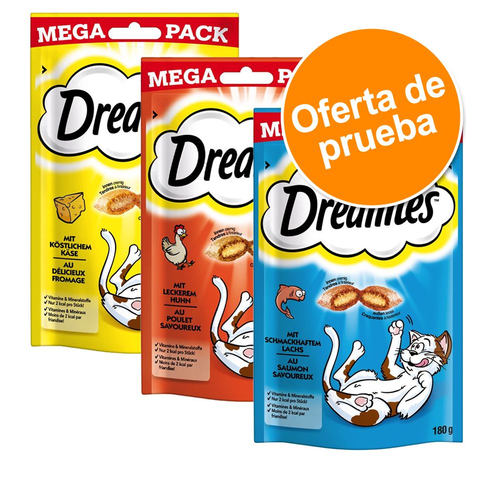 Image of Catisfactions Big Pack snack para gatos 3 x 180 g - Pack de prueba mixto - Pollo, Salmón y Queso - 3 x 180 g 04008429081767