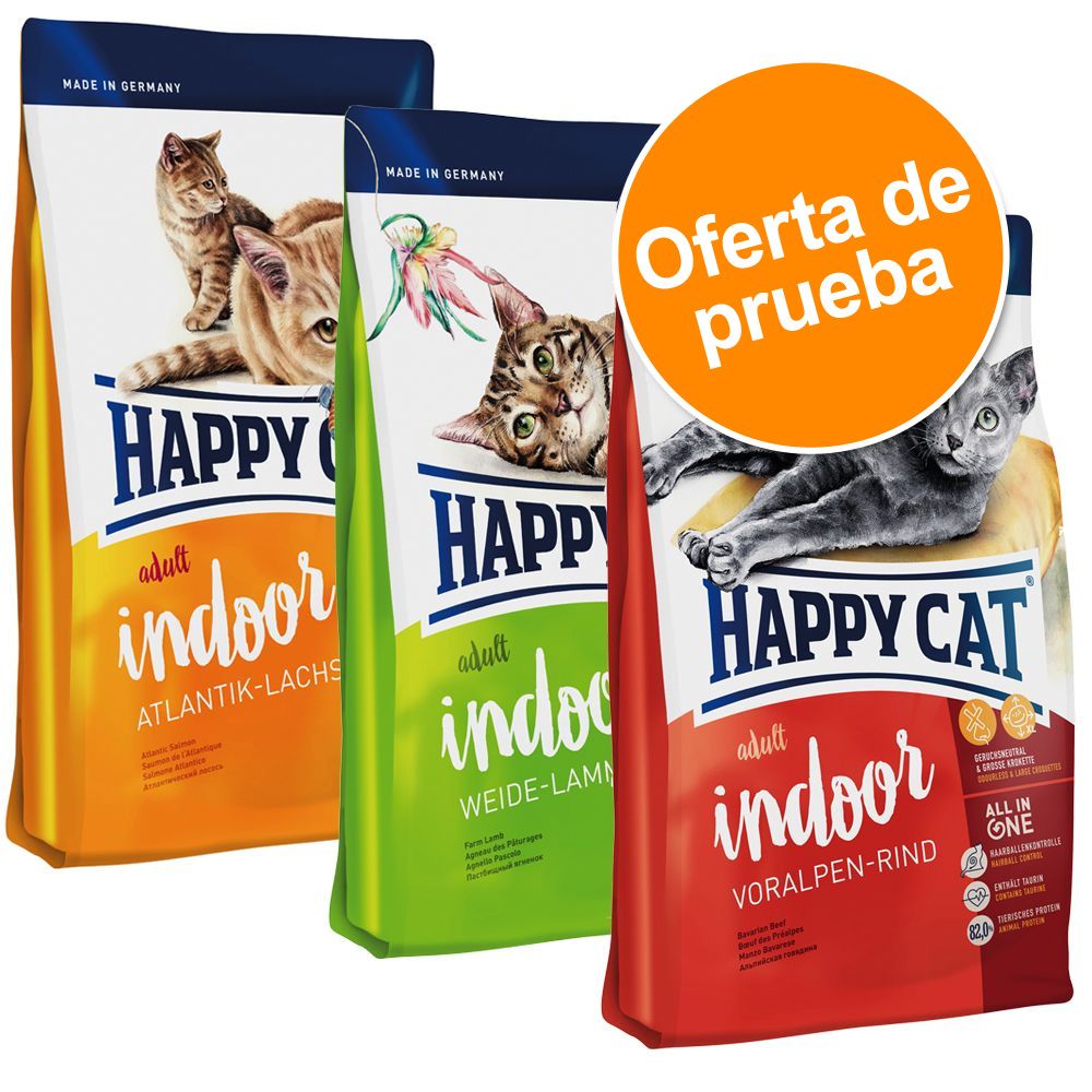 Image of Happy Cat Indoor Adult 3 x 1,4 kg - Pack de prueba - Pack mixto: 3 variedades 04001967080346