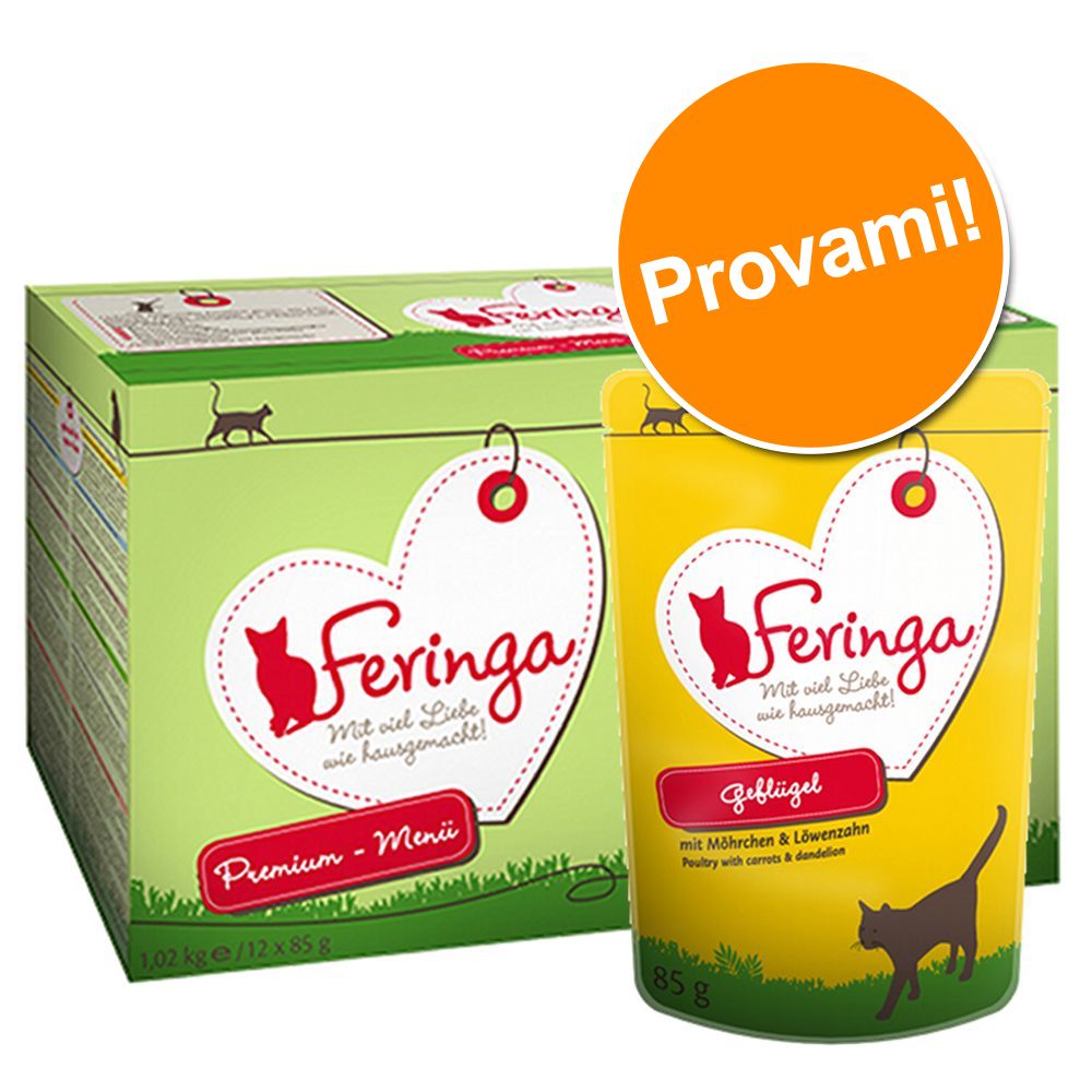 Feringa in Buste misto 12 x 85 g - Manzo & Pollame con Patate ed Erba gatta