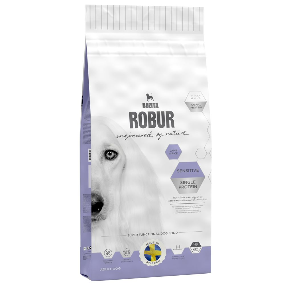 Bozita Robur Sensitive Single Protein Lamm & ris – 15 kg