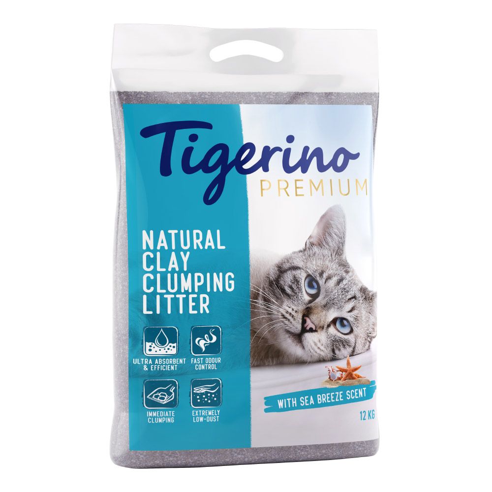 Tigerino Premium Katzenstreu - Meeresbrise-Duft.- 12 kg