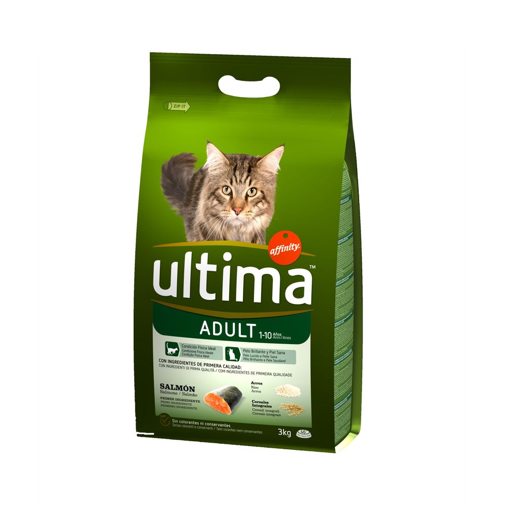 Image of Ultima Adult con salmón para gatos - 2 x 3 kg - Pack Ahorro 08410650159348
