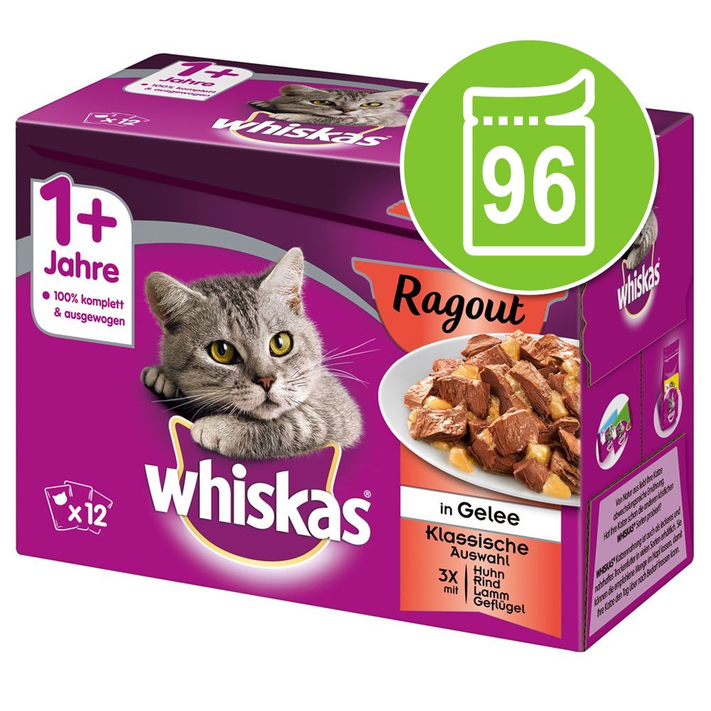 Image of Megapack Whiskas Casserole 96 x 85 g en bolsitas - 1+ años Selección de aves en gelatina 03065890133822