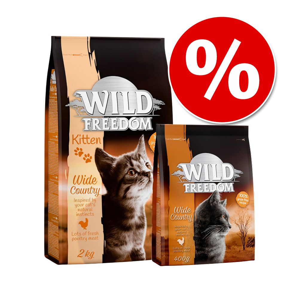 �bergangsset! Wild Freedom- getreidefreies Katzenfutter f�r Kitten und erwachsene Katzen - 2 kg Kitten Gefl�gel + 400 g Adult Gefl�gel