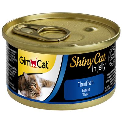 GimCat ShinyCat w galarecie, 6 x 70 g - Tuńczyk i krewetki