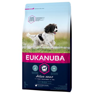 Eukanuba Active Adult Medium Breed Kip Hondenvoer Dubbelpak 2 X 15 Kg eukanuba kopen in de aanbieding