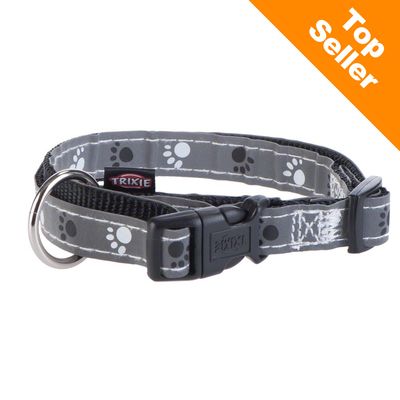 trixie-silver-reflect-reflexny-obojok-s-labkou-sedy-vel-s-m-30-45-cm-obvod-krku-15-mm-siroky-4011905122229