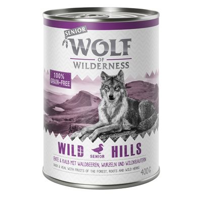 Image of Wolf of Wilderness Senior 6 x 400 g - Green Fields - Lamm & Huhn